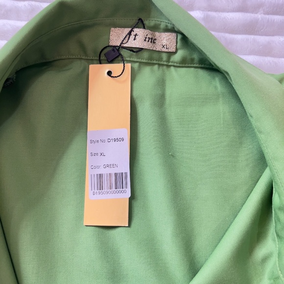 # A215  Ft INC  Y2K Revival  Lime Green Shirt Dress with Mesh Ruffle NWT XL - Picture 8 of 8